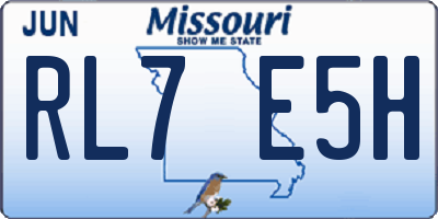 MO license plate RL7E5H