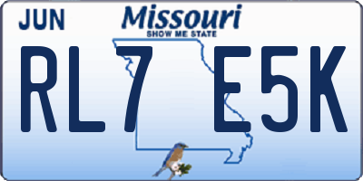 MO license plate RL7E5K