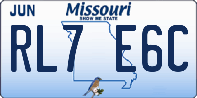 MO license plate RL7E6C