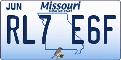 MO license plate RL7E6F