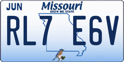 MO license plate RL7E6V