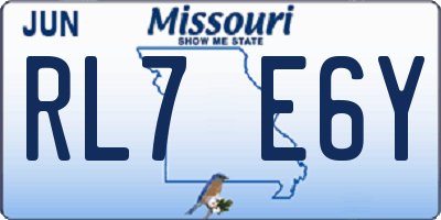MO license plate RL7E6Y