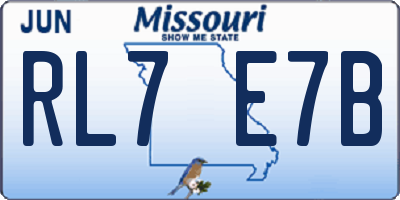 MO license plate RL7E7B