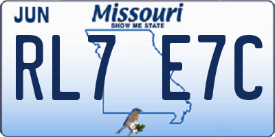 MO license plate RL7E7C