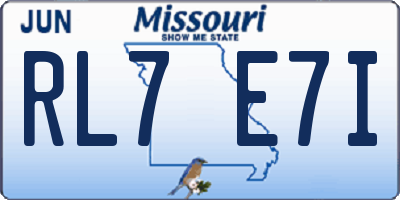 MO license plate RL7E7I