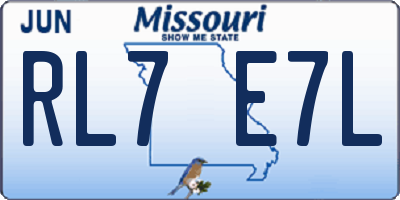 MO license plate RL7E7L