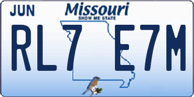 MO license plate RL7E7M