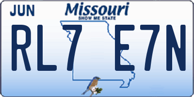 MO license plate RL7E7N