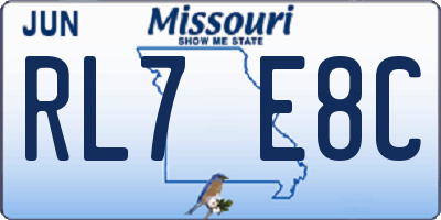 MO license plate RL7E8C