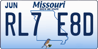 MO license plate RL7E8D