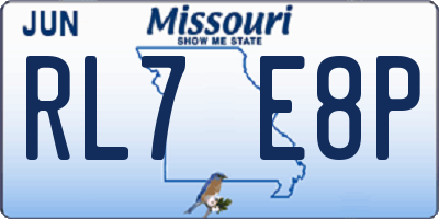 MO license plate RL7E8P
