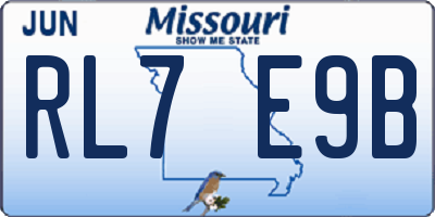 MO license plate RL7E9B