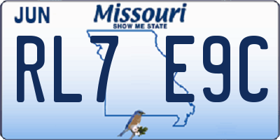 MO license plate RL7E9C