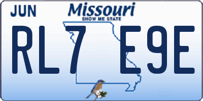 MO license plate RL7E9E