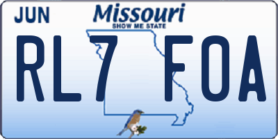 MO license plate RL7F0A