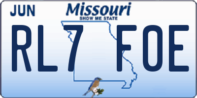 MO license plate RL7F0E