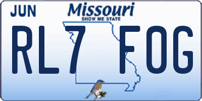 MO license plate RL7F0G