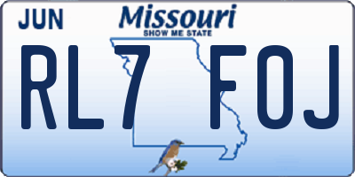 MO license plate RL7F0J