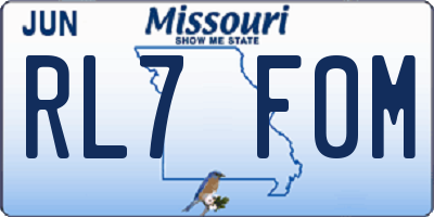 MO license plate RL7F0M