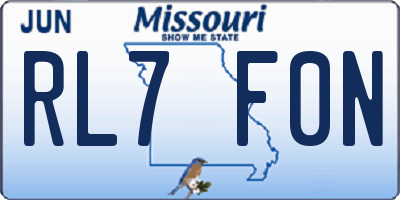 MO license plate RL7F0N