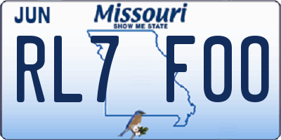 MO license plate RL7F0O