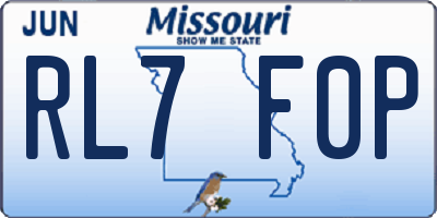 MO license plate RL7F0P
