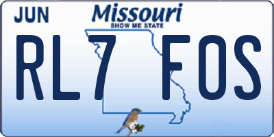MO license plate RL7F0S
