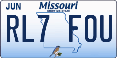 MO license plate RL7F0U