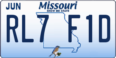 MO license plate RL7F1D