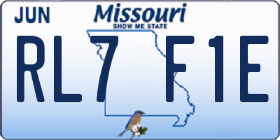 MO license plate RL7F1E