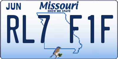 MO license plate RL7F1F