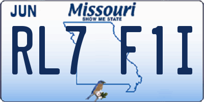 MO license plate RL7F1I