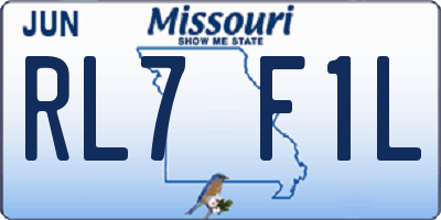 MO license plate RL7F1L