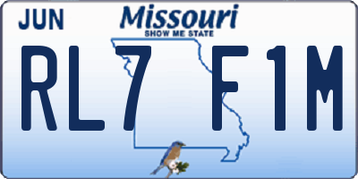 MO license plate RL7F1M