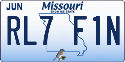 MO license plate RL7F1N