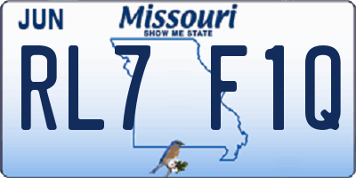 MO license plate RL7F1Q