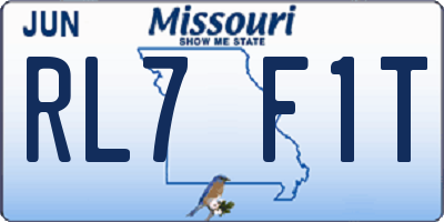 MO license plate RL7F1T