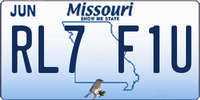 MO license plate RL7F1U