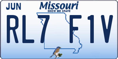 MO license plate RL7F1V