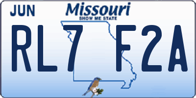 MO license plate RL7F2A