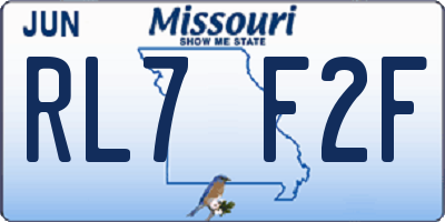 MO license plate RL7F2F