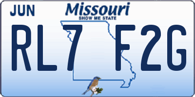 MO license plate RL7F2G