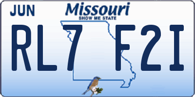 MO license plate RL7F2I