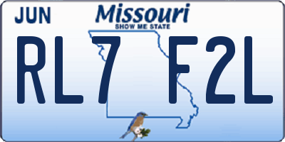 MO license plate RL7F2L
