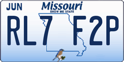 MO license plate RL7F2P