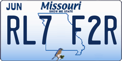 MO license plate RL7F2R