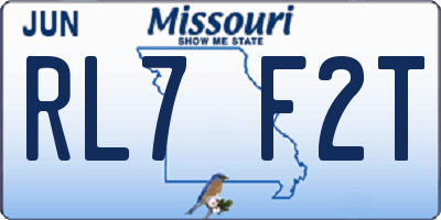 MO license plate RL7F2T