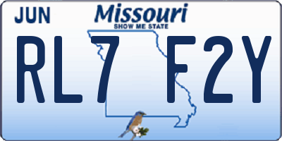 MO license plate RL7F2Y