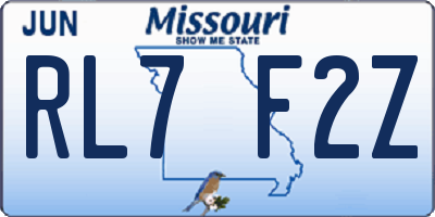MO license plate RL7F2Z