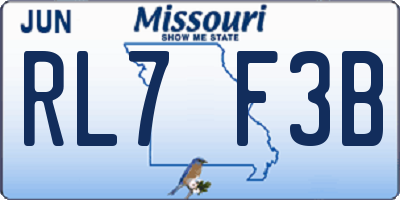 MO license plate RL7F3B